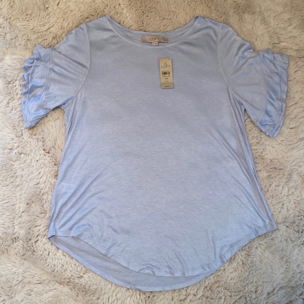 NWT Loft Petite Powder Blue Top Size MP